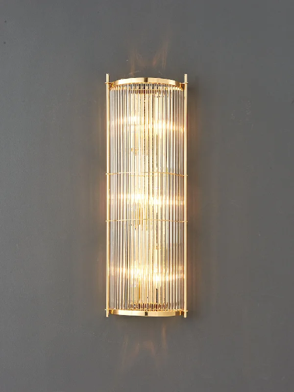 art deco wall lamps with geometric patterns for a retro - inspired bathroomEvora Wall Light