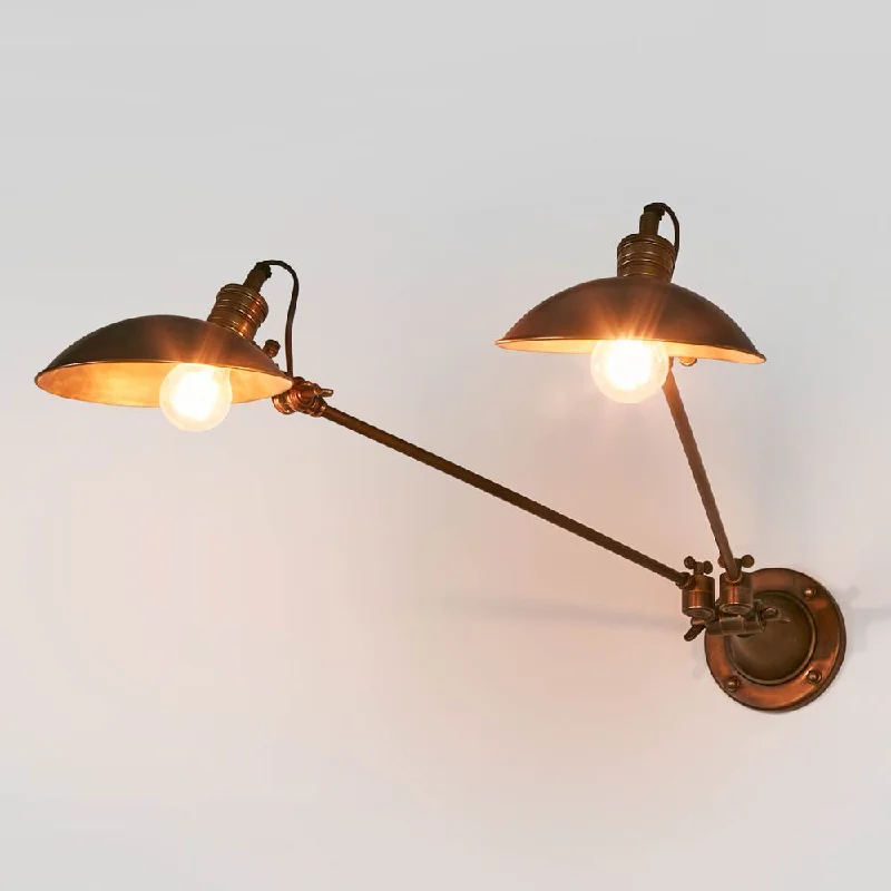 leather wall lamps with a distressed texture for a rugged and stylish lookRemington Wall Light with Metal Shade Brass