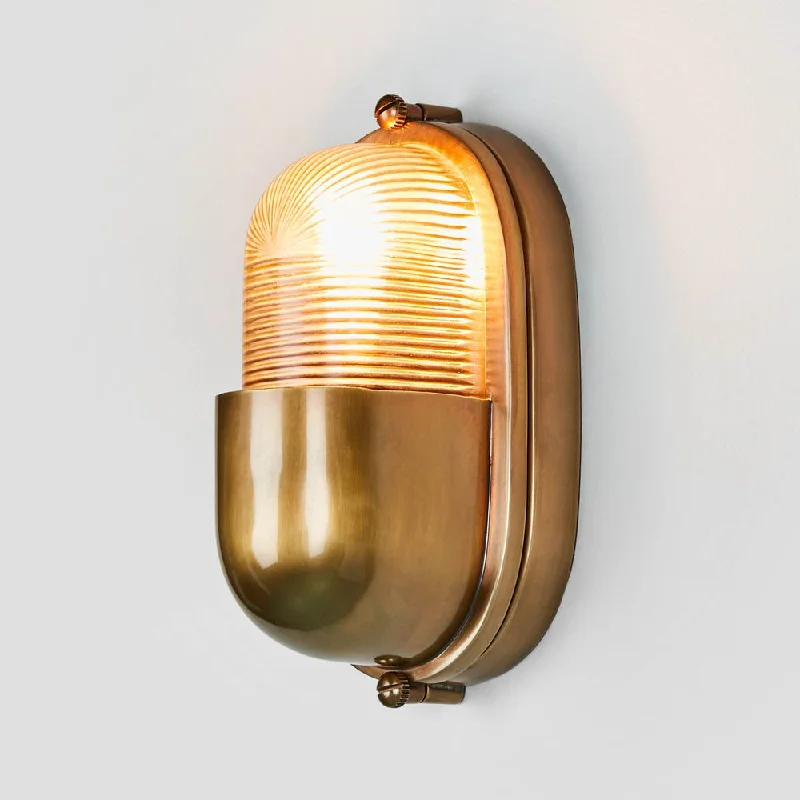 bohemian wall lamps with colorful glass for an eclectic hallwayAnchor Outdoor Wall Light Brass