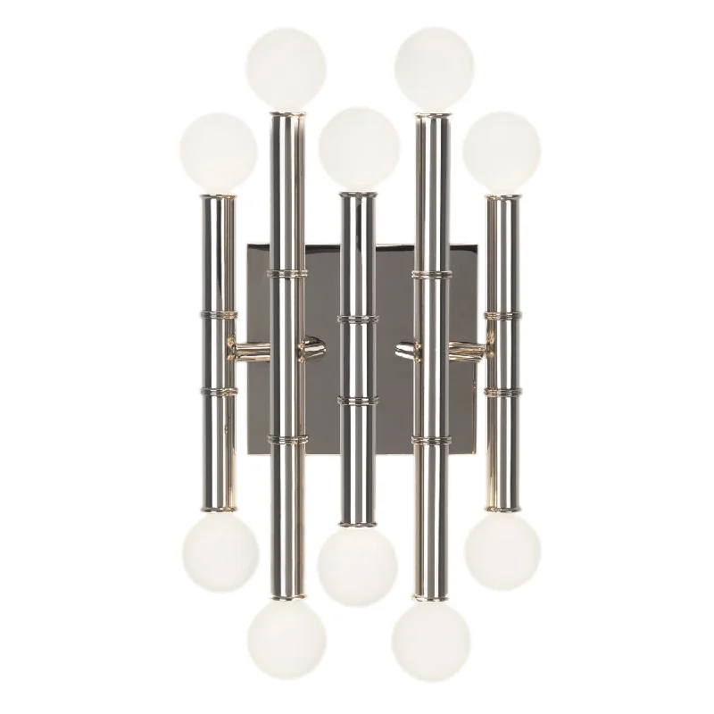 art deco wall lamps with geometric patterns for a retro - inspired bathroomMeurice Five-Arm Sconce