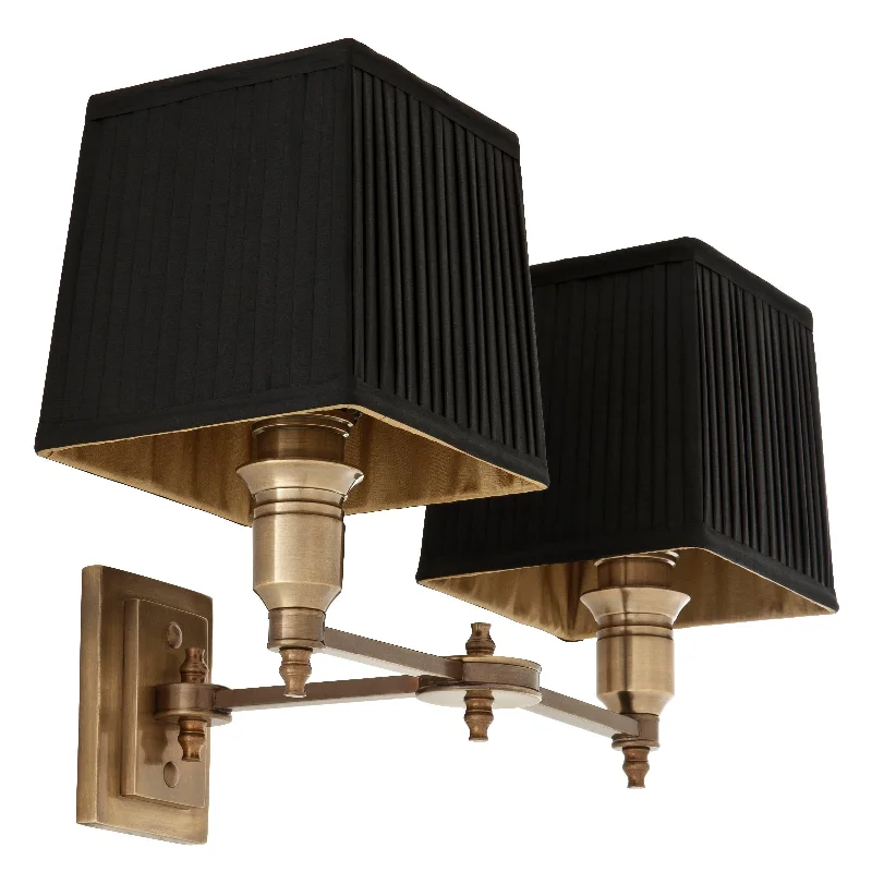 art deco wall lamps with geometric patterns for a retro - inspired bathroomWall Lamp Lexington Double