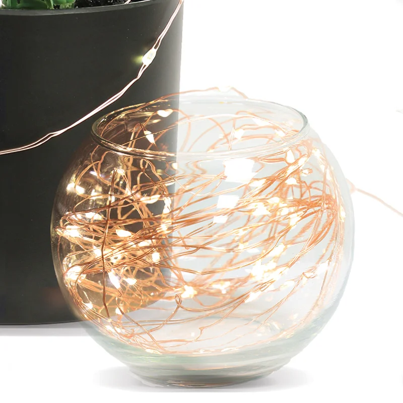 String Lights for Restaurant Outdoor Seating30 ft. Rose Gold Wire Fairy String Lights