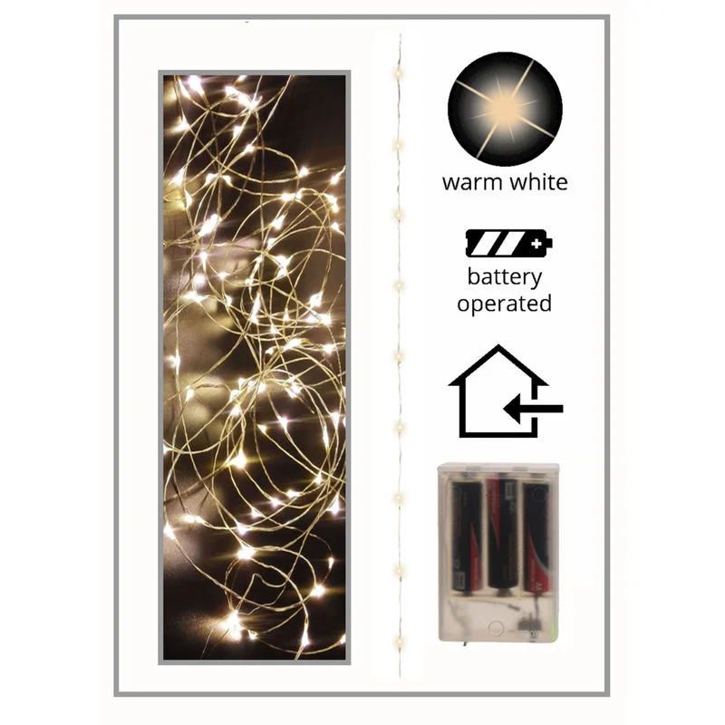 Color - Changing LED String Lights for Christmas DecorCelebrations LED Warm White Micro Light Set 10 ft. (Pack of 12)