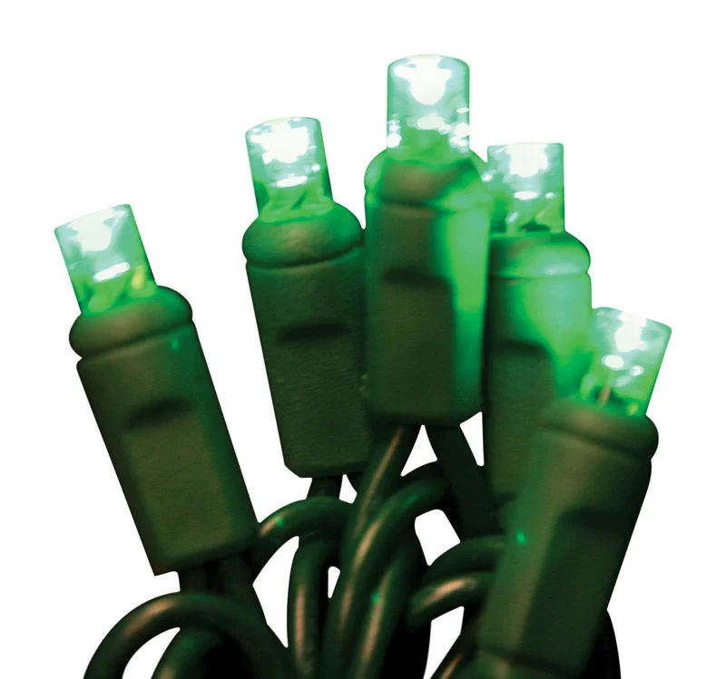 Battery - Operated String Lights for Indoor UseCelebrations Platinum 5MM LED Commercial Light Set Green 50 lights Green