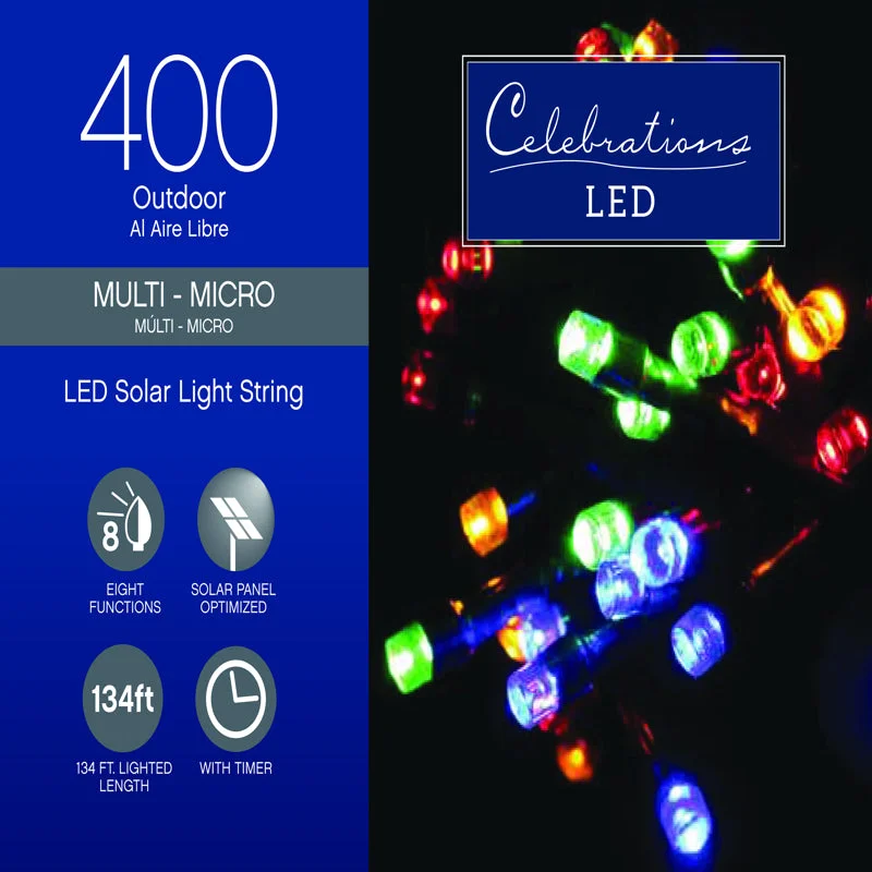 String Lights for DIY Home Decor ProjectsCelebrations LED Micro Multicolored 400 ct String Christmas Lights 134 ft.